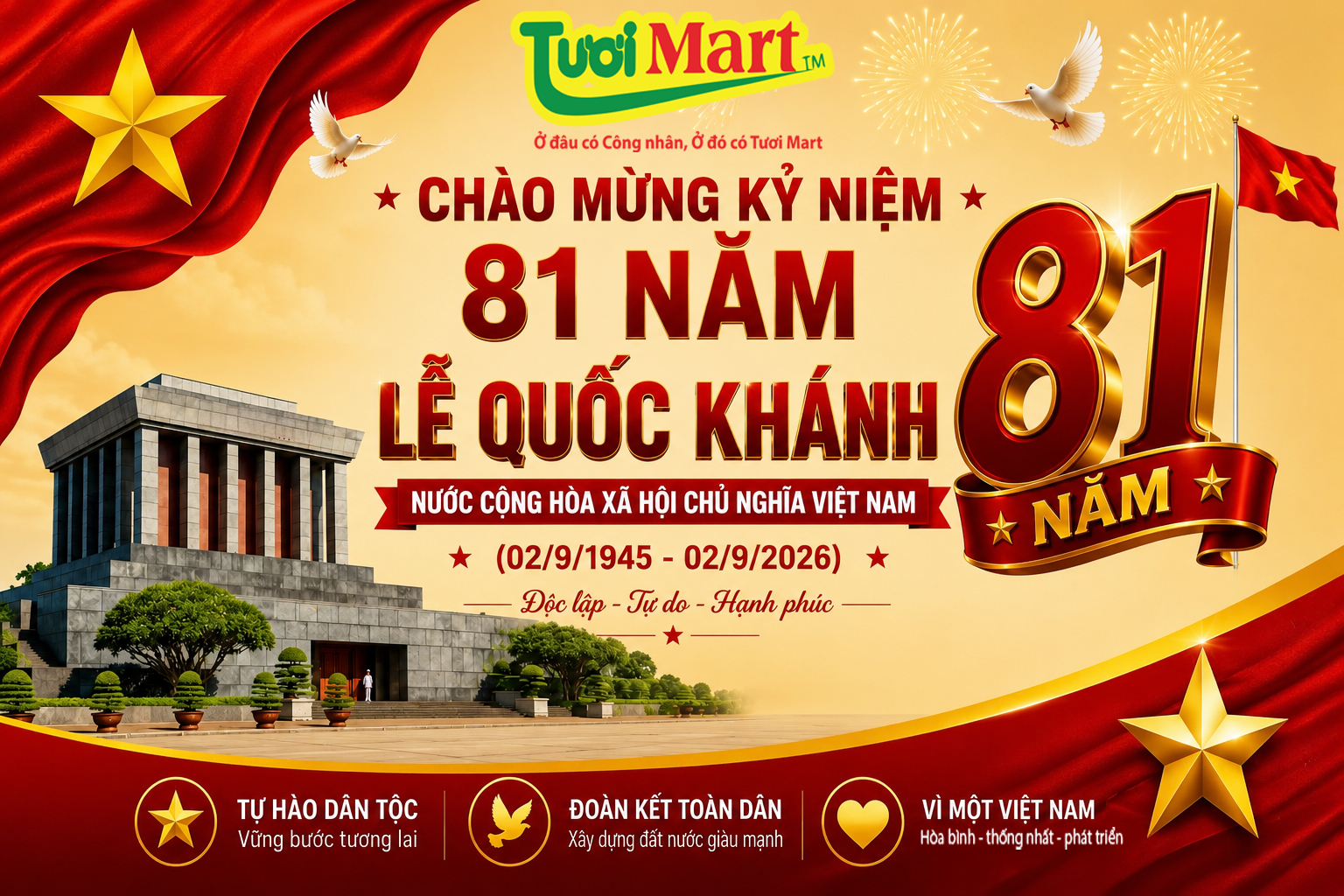 CHÀO MỪNG KỶ NIỆM 81 NĂM LỄ QUỐC KHÁNH 2 THÁNG 9
