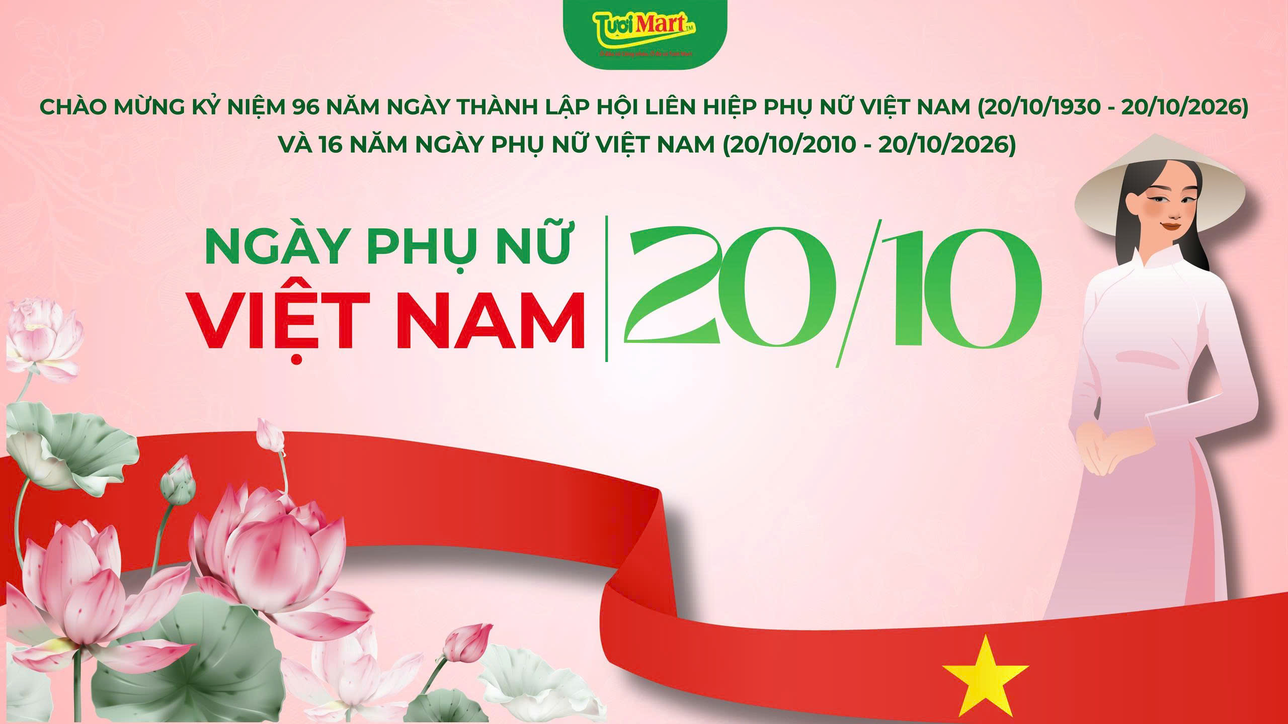 Chào mừng kỷ niệm 96 năm Ngày thành lập Hội Liên hiệp Phụ nữ Việt Nam (20/10/1930 - 20/10/2026) và 16 năm Ngày Phụ nữ Việt Nam (20/10/2010 - 20/10/2026)